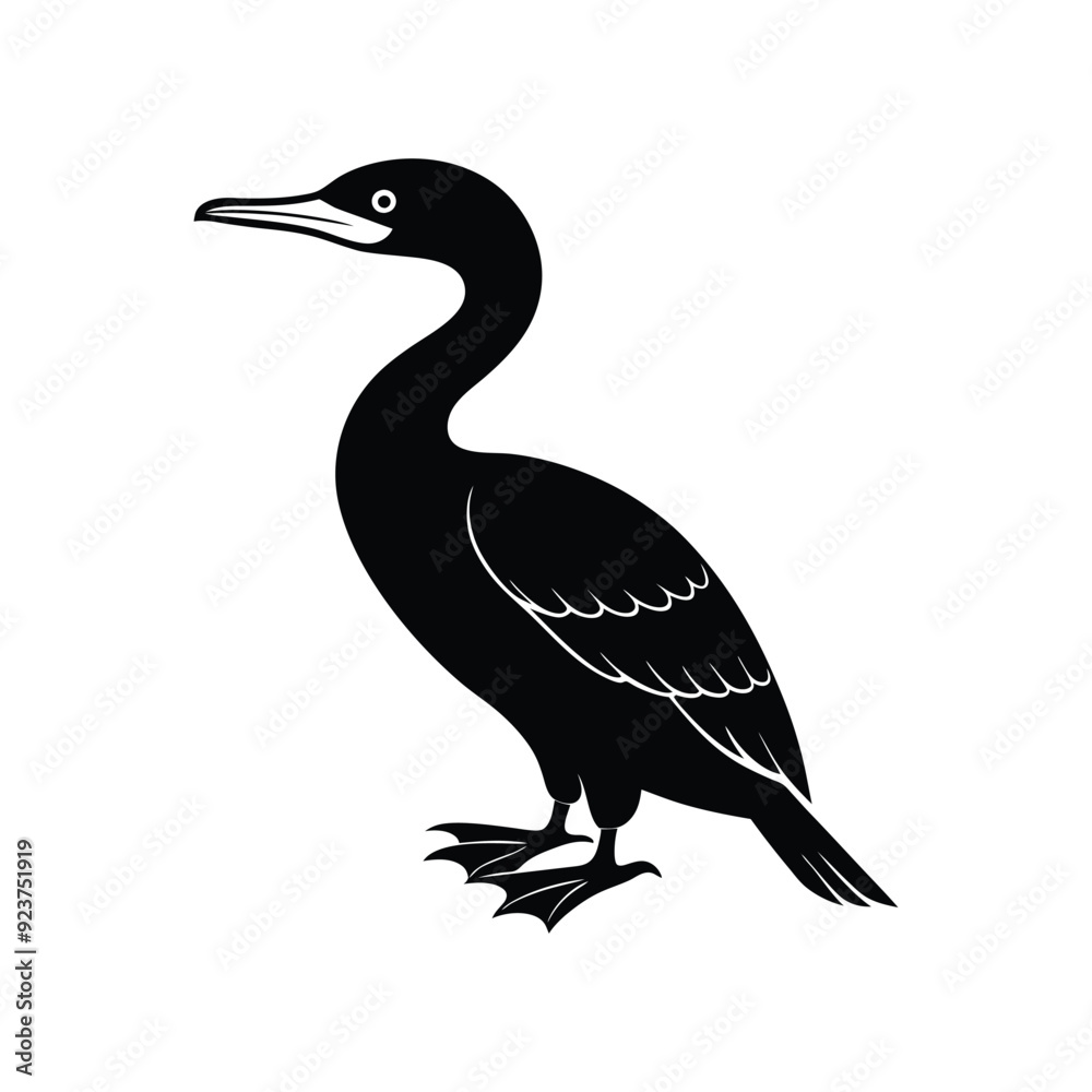 Cormorant seabird icon vector illustration with white background Cormorant seabird icon vector illustration with white background