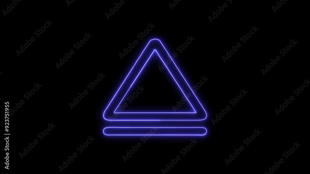 Triangle Equilateral Outline Shape on Horizontal Line Icon - 4K Animated Design with Linear Symbol on Black Background Triangle Equilateral Outline Shape on Horizontal Line Icon - 4K Animated Design with Linear Symbol on Black Background