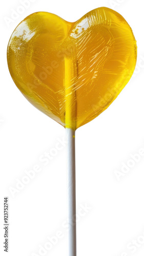 PNG Yellow heart-shaped lollipop candy