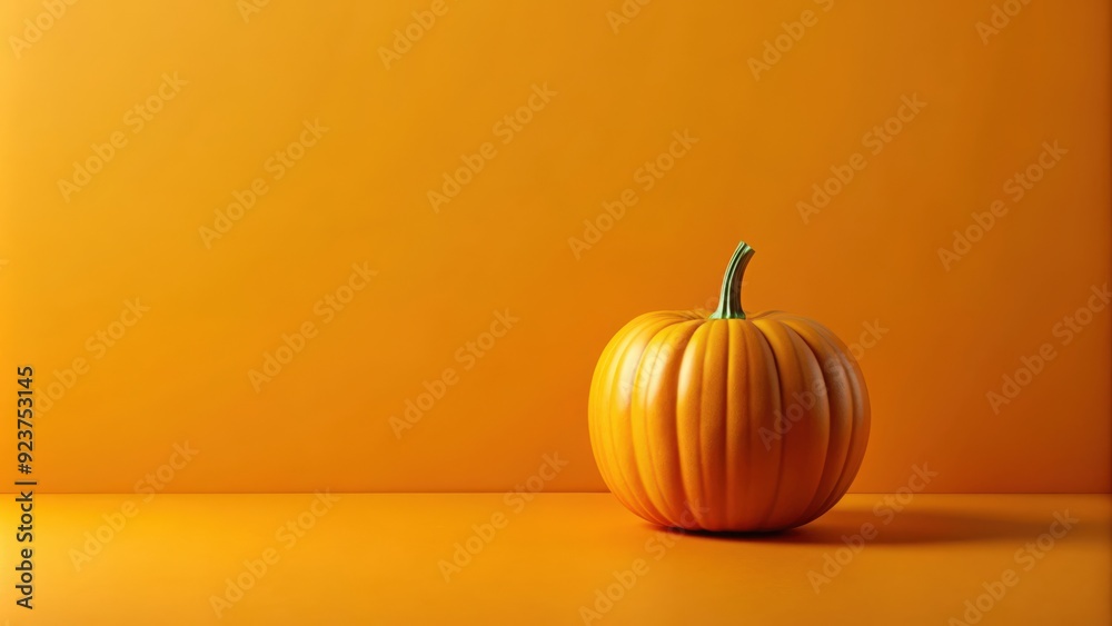 Minimalist Halloween pumpkin on orange background with copyspace, Halloween, pumpkin, minimalist, orange, background Minimalist Halloween pumpkin on orange background with copyspace, Halloween, pumpkin, minimalist, orange, background