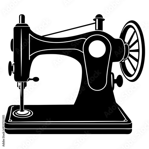 sewing machine silhouette vector illustration