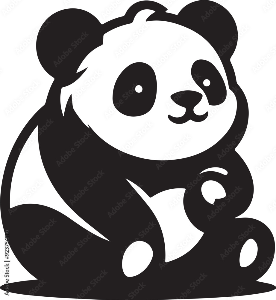 A Panda silhouette vector Art illustration A Panda silhouette vector Art illustration