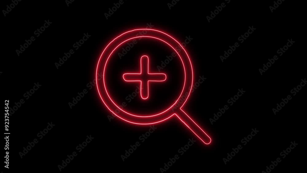 Zoom Increasing Symbol Icon - 4K Animated Design with Linear Symbol on Black Background