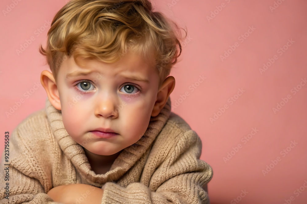 Close up on cute sad boy portrait Close up on cute sad boy portrait