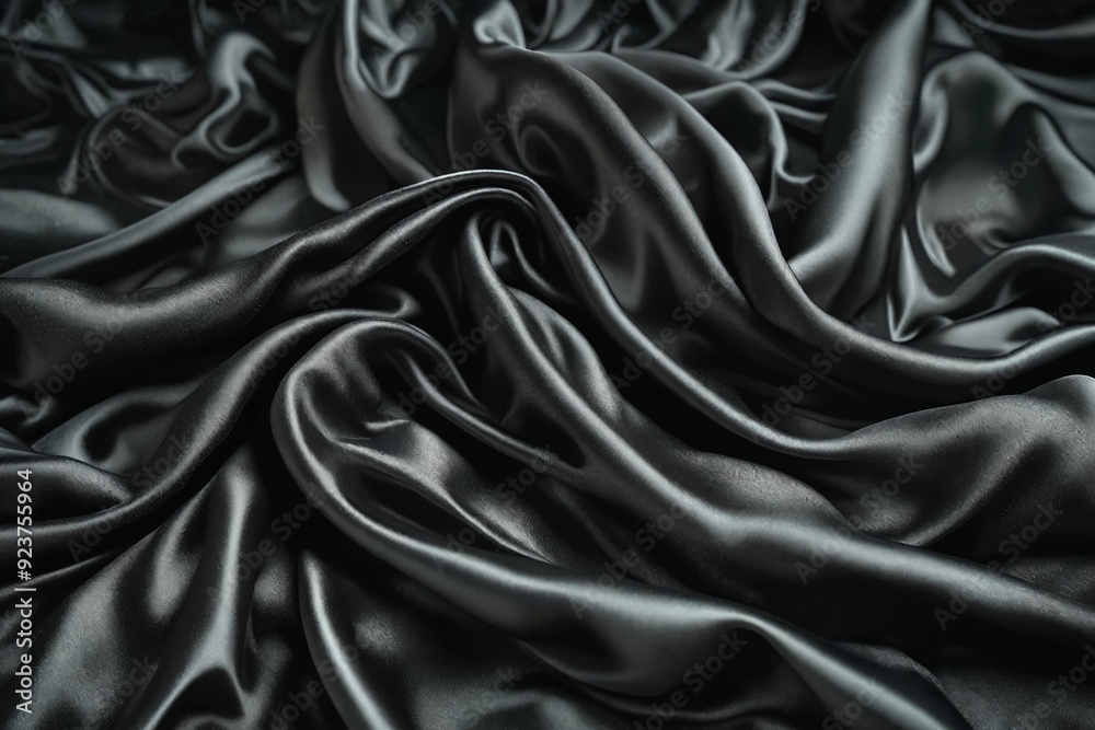 Fototapeta premium Black Satin Fabric Texture