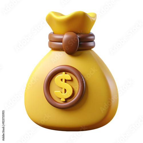 Bag With Coins 3D Icon