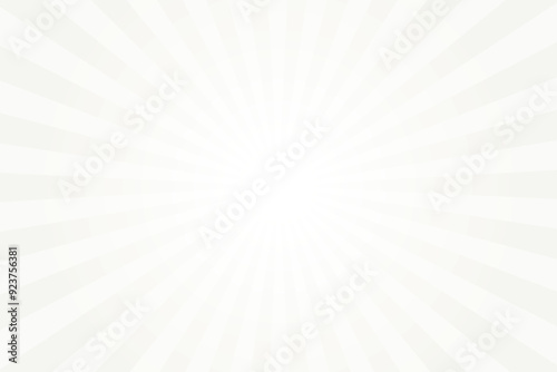 Sun ray vector background. Winter sky gray radial beam sunrise or sunset light retro design illustration. Light sunburst glowing background.