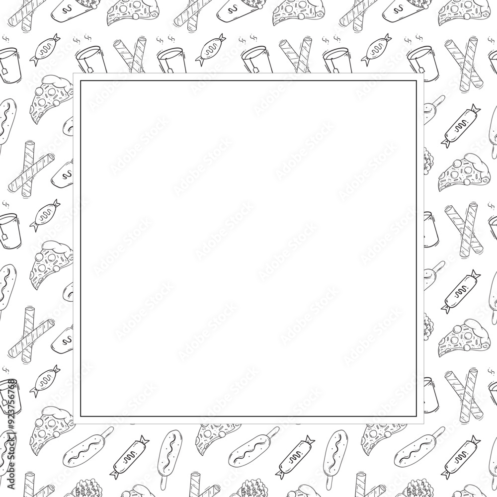 food and beverage frame in doodle style frame background food and beverage frame in doodle style frame background
