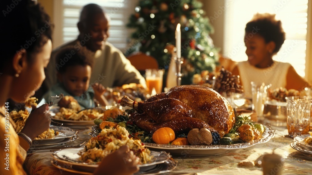 Happy Family Gathering for Traditional Thanksgiving Dinner Celebration Happy Family Gathering for Traditional Thanksgiving Dinner Celebration