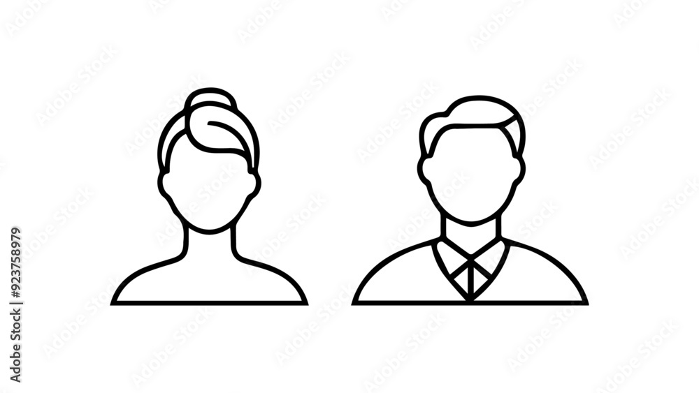 male and female simple line icon/symbol vector illustration black and white male and female simple line icon/symbol vector illustration black and white