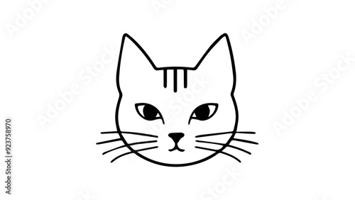 simple outline illustration of a cat vector