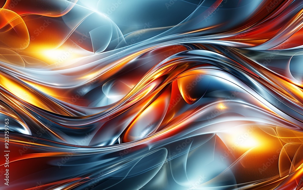 Shimmering metallic waves dance in a symphony of warm Shimmering metallic waves dance in a symphony of warm