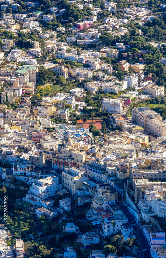 Fototapeta premium Touristic Town on Capri Island in Bay of Naples, Italy.