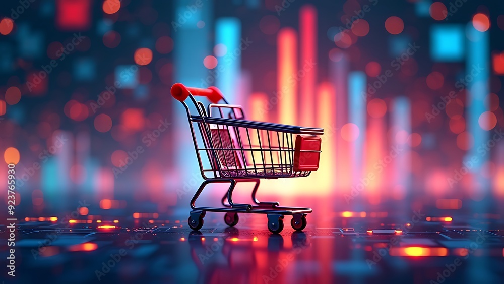 E-commerce Metrics Futuristic Background for Online Retail Analytics. Dynamic data visualization, charts, and graphs presenting insights into digital commerce trends and performance. E-commerce Metrics Futuristic Background for Online Retail Analytics. Dynamic data visualization, charts, and graphs presenting insights into digital commerce trends and performance.