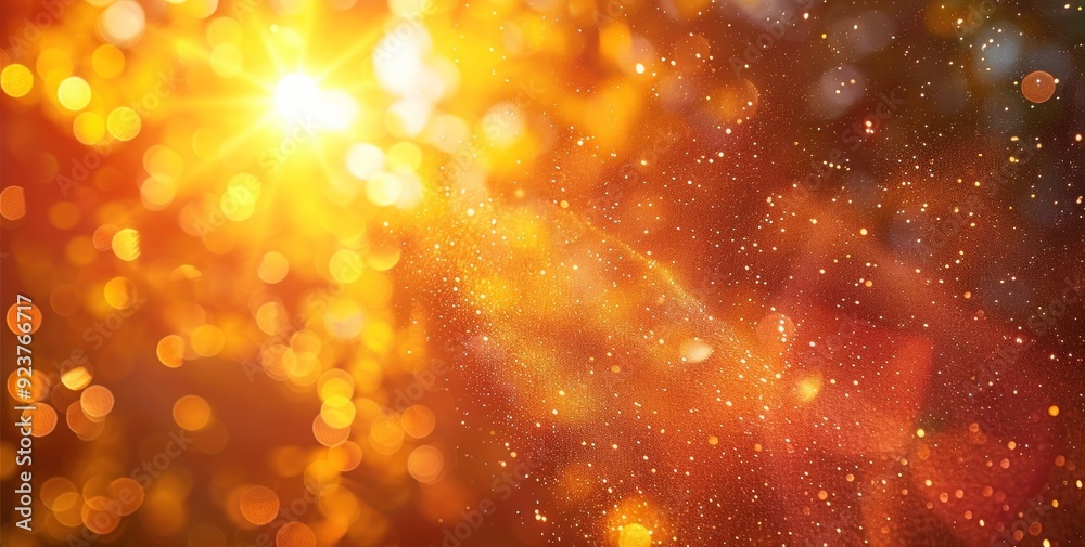 Obraz premium Golden Bokeh Background with Sun Rays