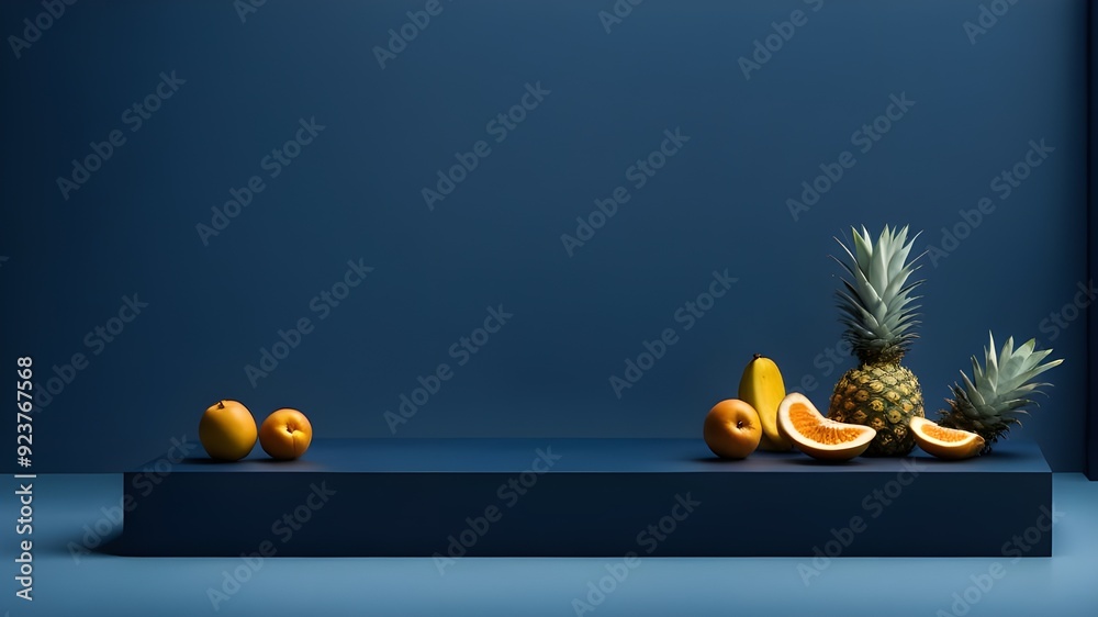 navy blue, dark blue, indigo blue podium