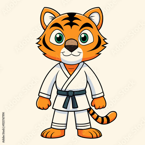 tiger karate kimono judo taekwondo vector sport mascot