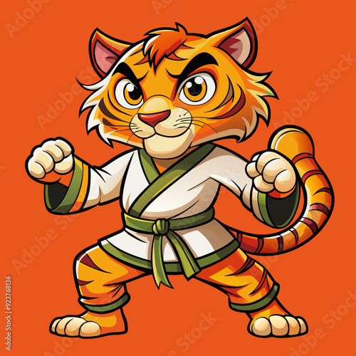 tiger karate kimono judo taekwondo vector sport mascot