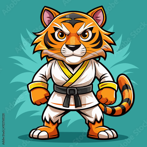 tiger karate kimono judo taekwondo vector sport mascot