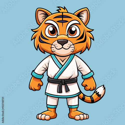 tiger karate kimono judo taekwondo vector sport mascot