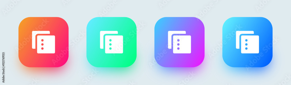 Option solid icon in square gradient colors. Application signs vector illustration. Option solid icon in square gradient colors. Application signs vector illustration.