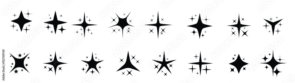 Sparkling stars. shiny sparks, glitter light star and sparkle elements Sparkling stars. shiny sparks, glitter light star and sparkle elements