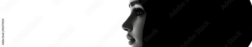 Elegant Silhouette of a Muslim Woman in Traditional Attire, Isolated on White Background, Celebrating Cultural Heritage and Diversity Elegant Silhouette of a Muslim Woman in Traditional Attire, Isolated on White Background, Celebrating Cultural Heritage and Diversity