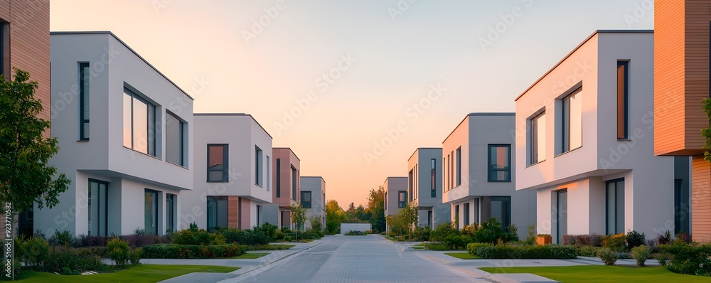 Fototapeta premium A modern urban development with high-tech transportation systems and energy-efficient infrastructures