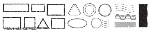 Blank postal stamps set. Illustration vector.
