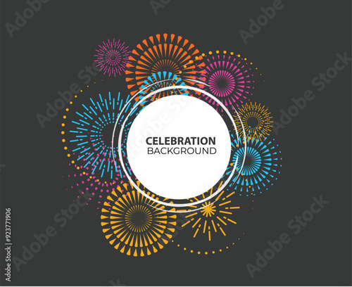 Fireworks and celebration background, winner, victory poster, banner