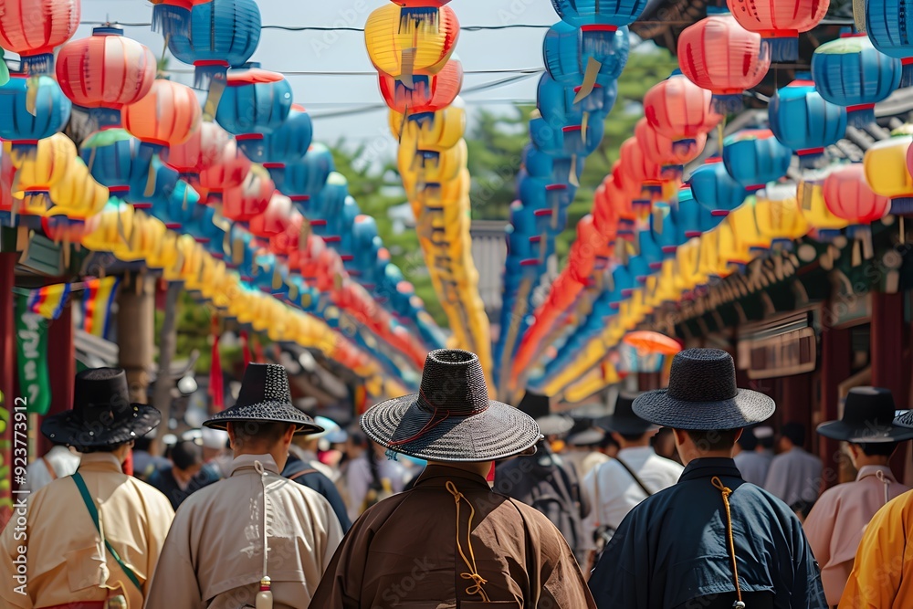 North Korean Street Scene During a Cultural Event. Capturing the