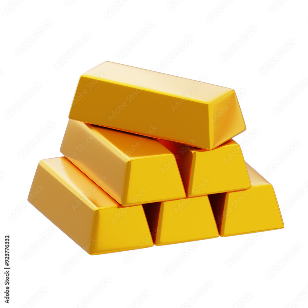 Gold Bar 3D Icon. Gold Brick 3D Icon Gold Bar 3D Icon. Gold Brick 3D Icon