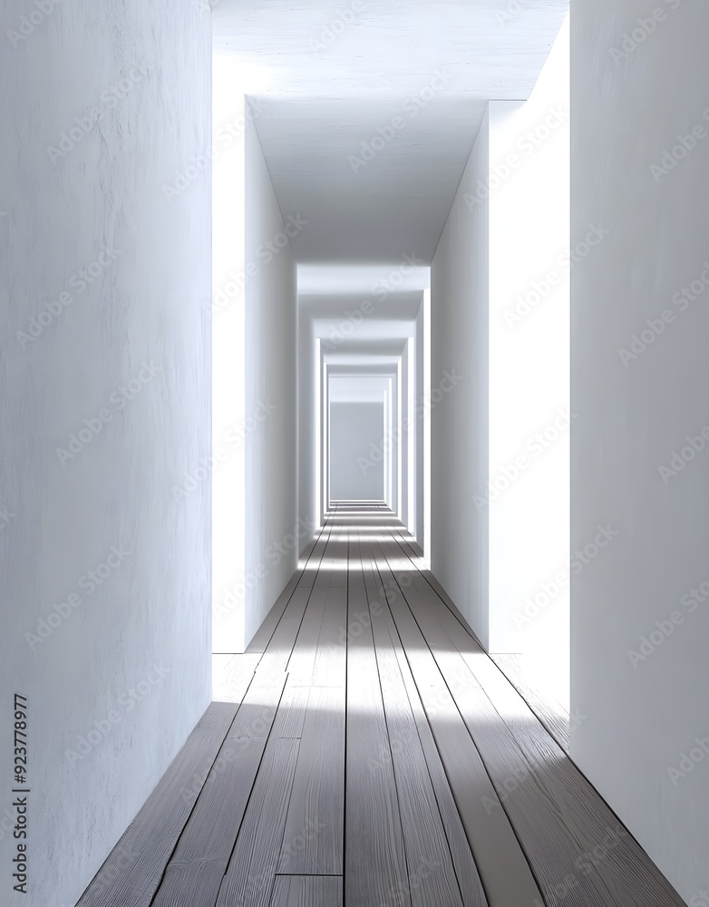 Perspective in a White Corridor Perspective in a White Corridor
