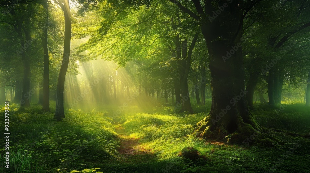 Fototapeta premium Vibrant greenwood