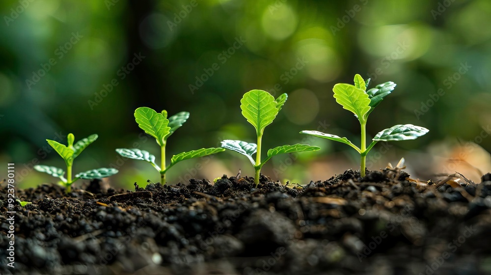 A close-up view of seedlings emerging from fertile soil, symbolizing growth, renewal, and the beauty of nature. A close-up view of seedlings emerging from fertile soil, symbolizing growth, renewal, and the beauty of nature.