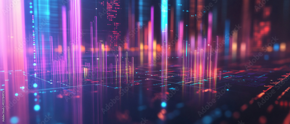 3D financial charts with glowing data points, symbolizing clear financial analysis2 3D financial charts with glowing data points, symbolizing clear financial analysis2