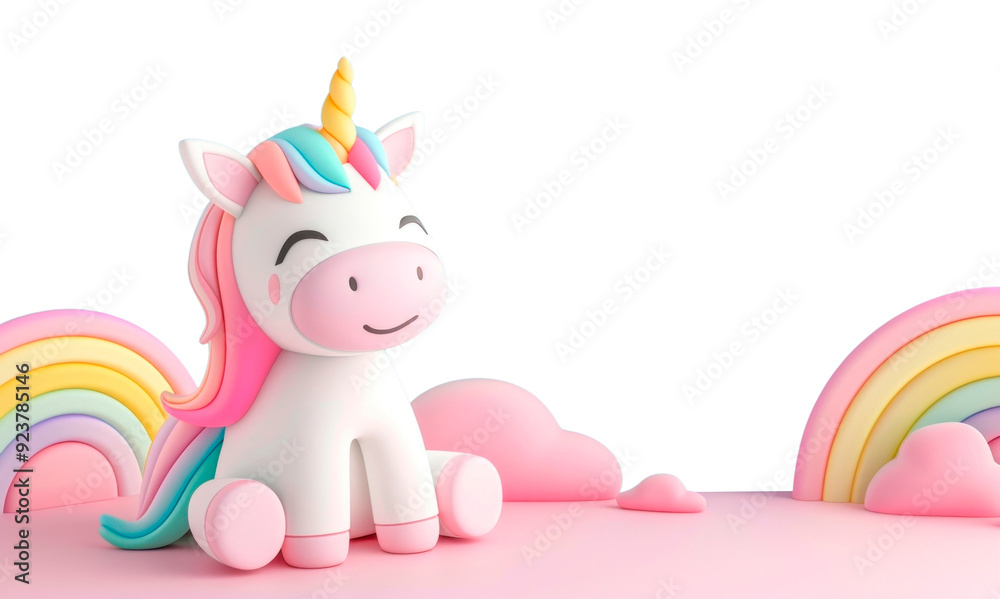 PNG 3D unicorn border, transparent background PNG 3D unicorn border, transparent background