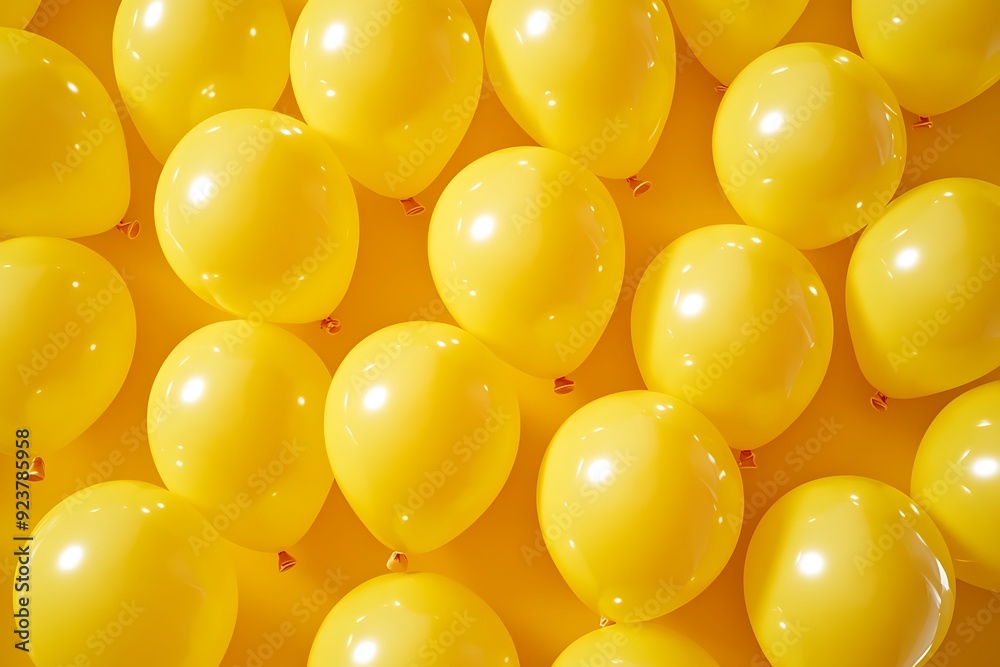 Cheerful Yellow Balloons Seamless Pattern for Background Design Cheerful Yellow Balloons Seamless Pattern for Background Design