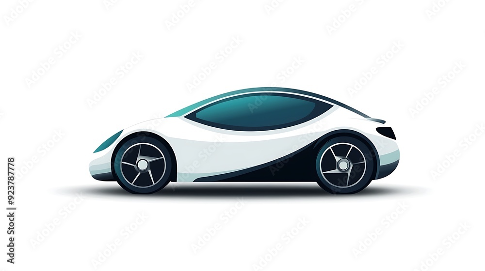 Modern and Minimalistic Vector Electric Car Icon for Sustainable Transportation Concept Modern and Minimalistic Vector Electric Car Icon for Sustainable Transportation Concept