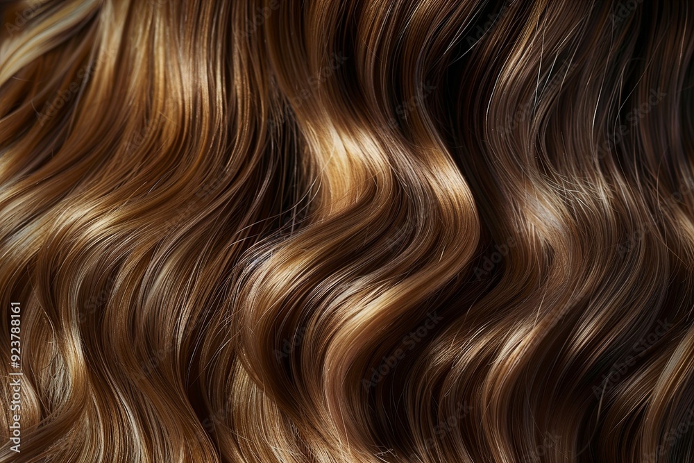 A Shiny woman female wavy healthy highlight wave beauty A Shiny woman female wavy healthy highlight wave beauty