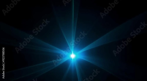 Radiating Blue Light Burst in Dark Space