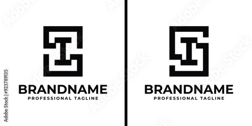 Letters SI Monogram Logo, suitable for any business with IS or SI initials