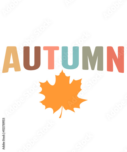 Wallpaper Mural Autumn typography clip art design on plain white transparent isolated background for card, shirt, hoodie, sweatshirt, apparel, tag, mug, icon, poster or badge Torontodigital.ca