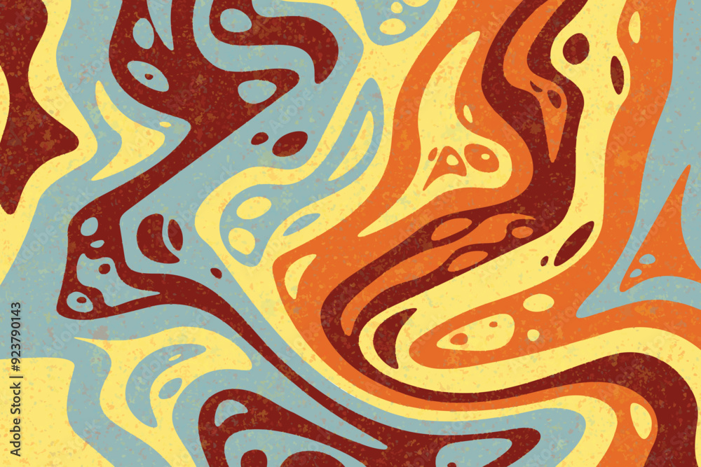 Fototapeta premium Abstract psychedelic groovy background. Vector.