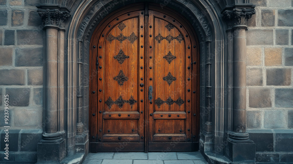 Wooden door of a historic church Wooden door of a historic church