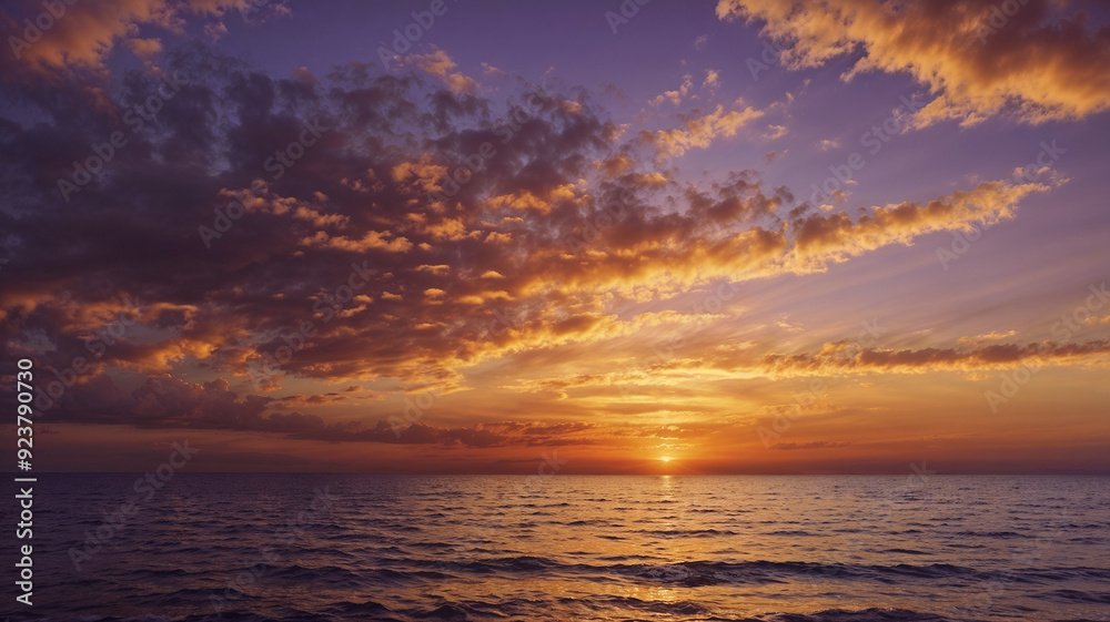 Tranquil Sunset Over the Ocean with Purple, Orange, and Yellow Hues
Tranquil Sunset Over the Ocean with Purple, Orange, and Yellow Hues