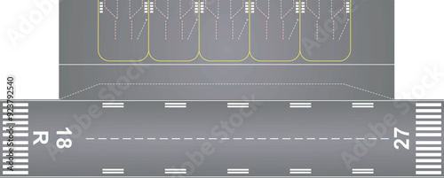 Airplane landing runaway. vector  illustration