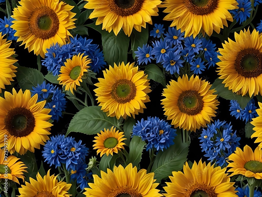 yellow and blue flowers yellow and blue flowers