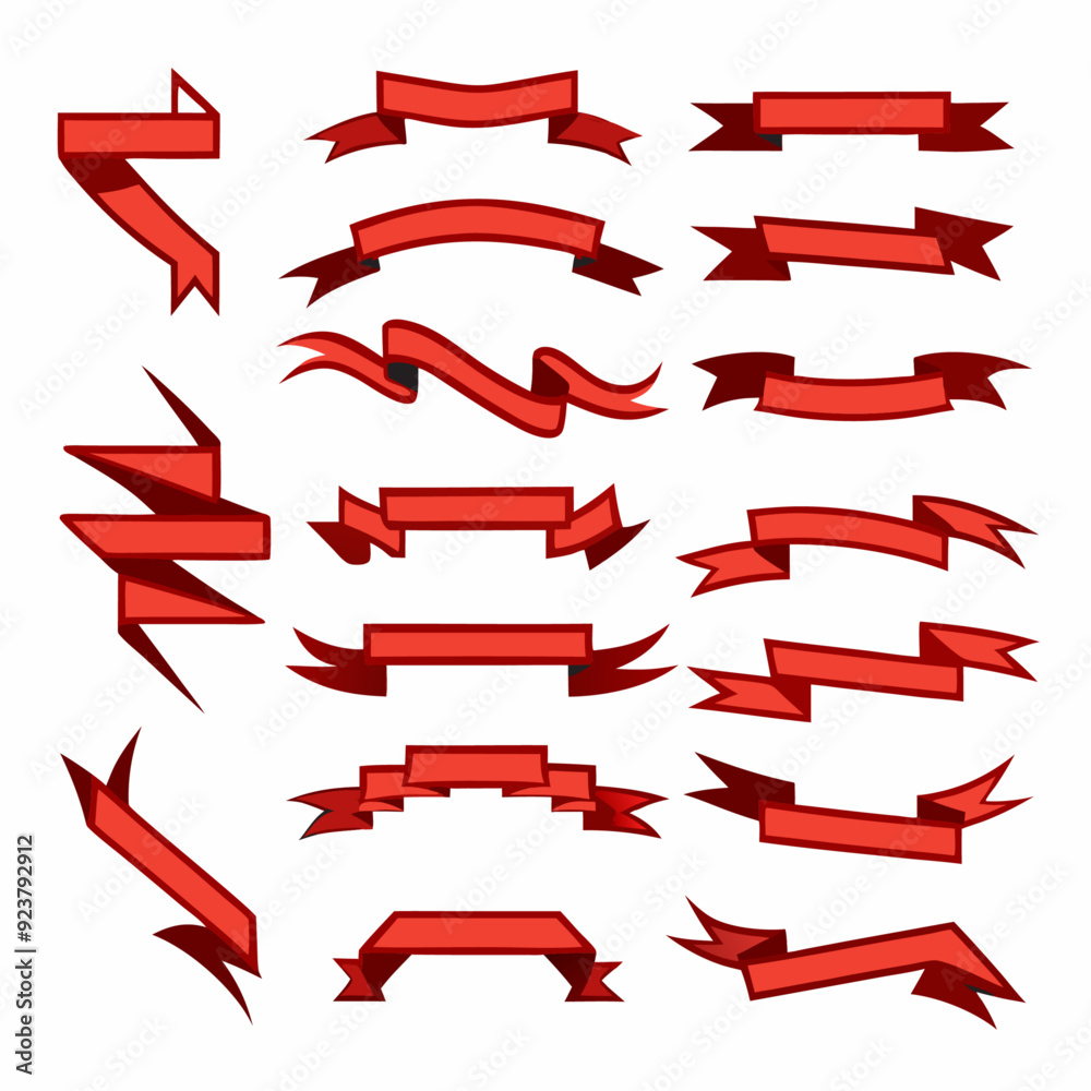 Ribbon banner flat vector set on a isolated white background (8) Ribbon banner flat vector set on a isolated white background (8)
