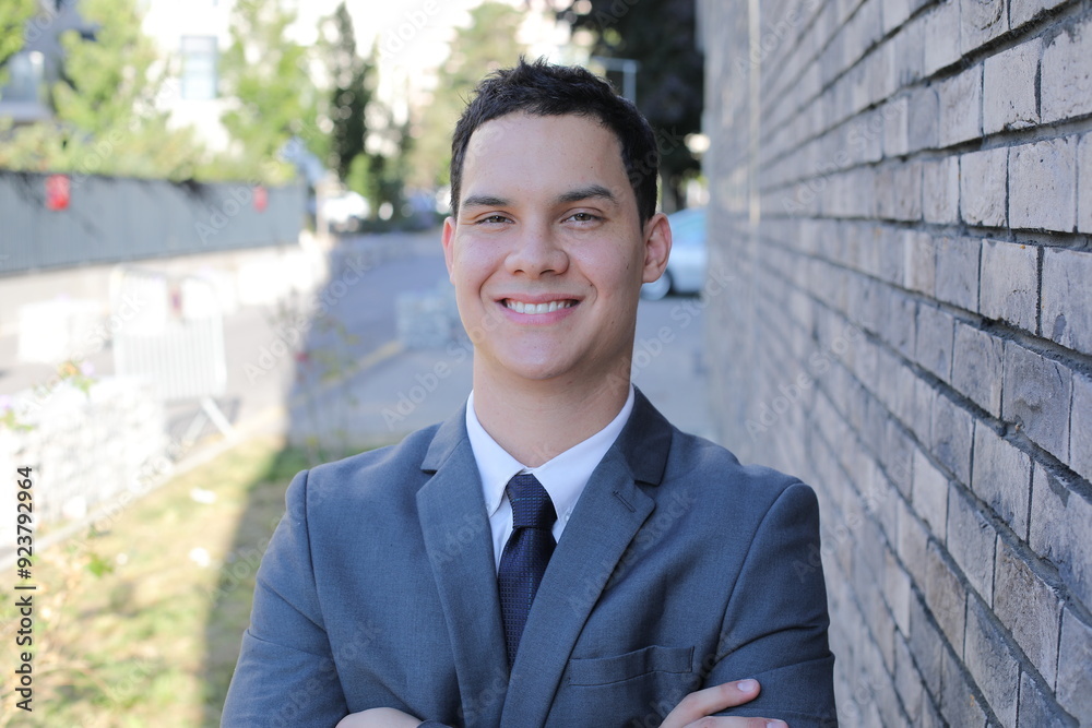 Handsome young man wearing a cute suit Handsome young man wearing a cute suit